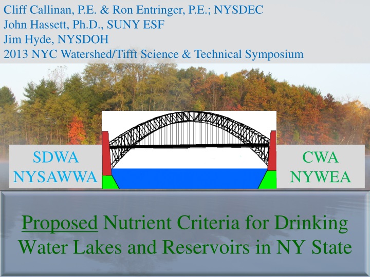 proposed nutrient criteria for drinking water lakes and reservoirs in ny state