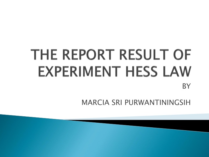 the report result of experiment hess law