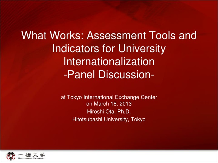 what works assessment tools and indicators for university internationalization panel discussion