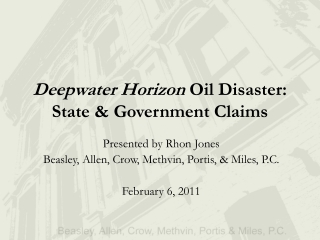 Deepwater Horizon Oil Disaster: State &amp; Government Claims