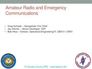 Amateur Radio and Emergency Communications