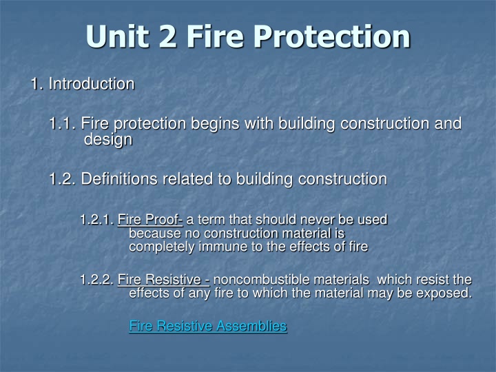 unit 2 fire protection