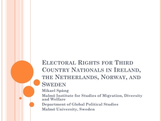 Electoral Rights for Third Country Nationals in Ireland, the Netherlands, Norway, and Sweden