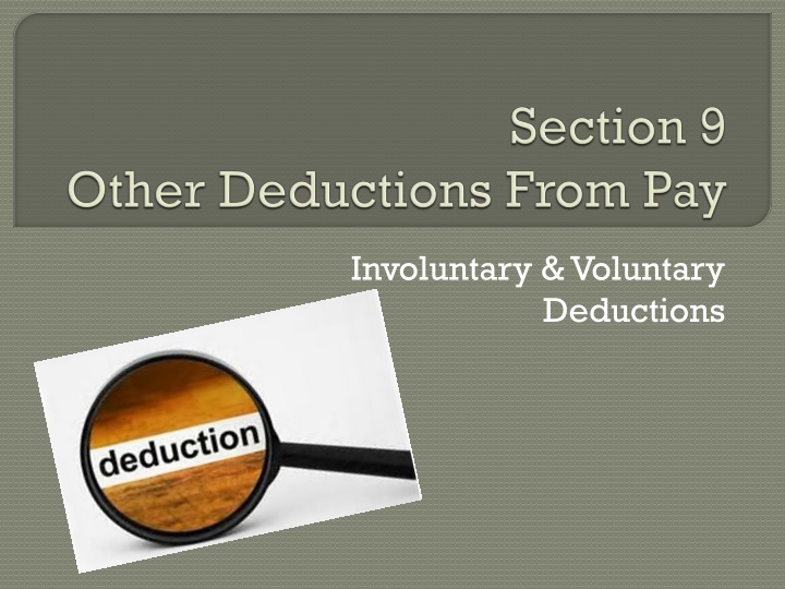 section 9 other deductions f rom pay
