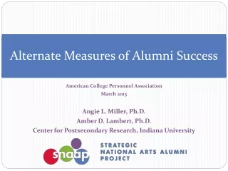 Alternate Measures of Alumni Success