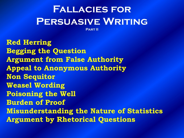 fallacies for persuasive writing part ii