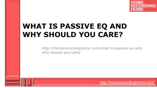 What is Passive EQ and Why Should You Care?