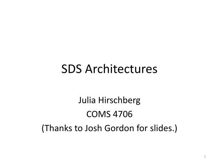 sds architectures