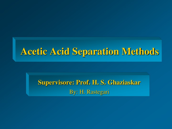 acetic acid separation methods