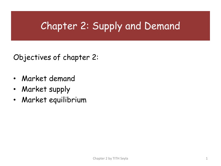 objectives of chapter 2 market demand market supply market equilibrium