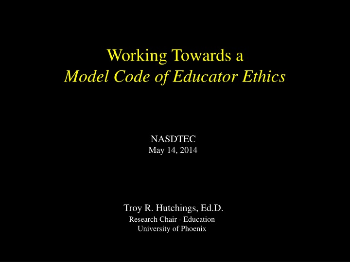 working towards a model code of educator ethics