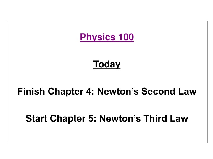 physics 100 today finish chapter 4 newton