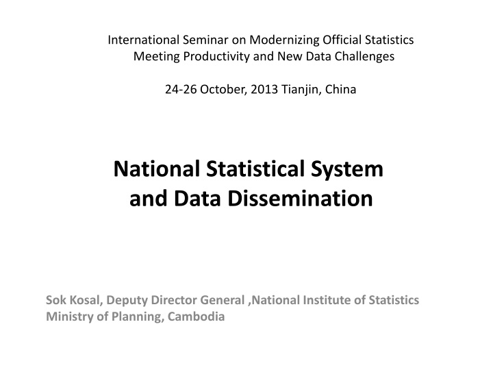 national statistical system and data dissemination