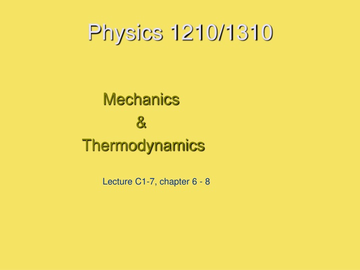 mechanics thermodynamics
