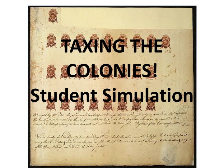 taxing the colonies student simulation