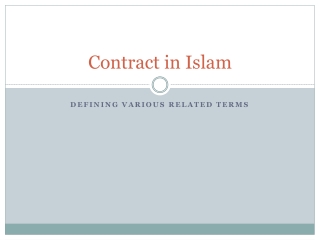 Contract in I slam