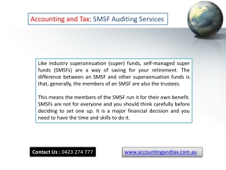 Smsf Auditing Services in Melbourne