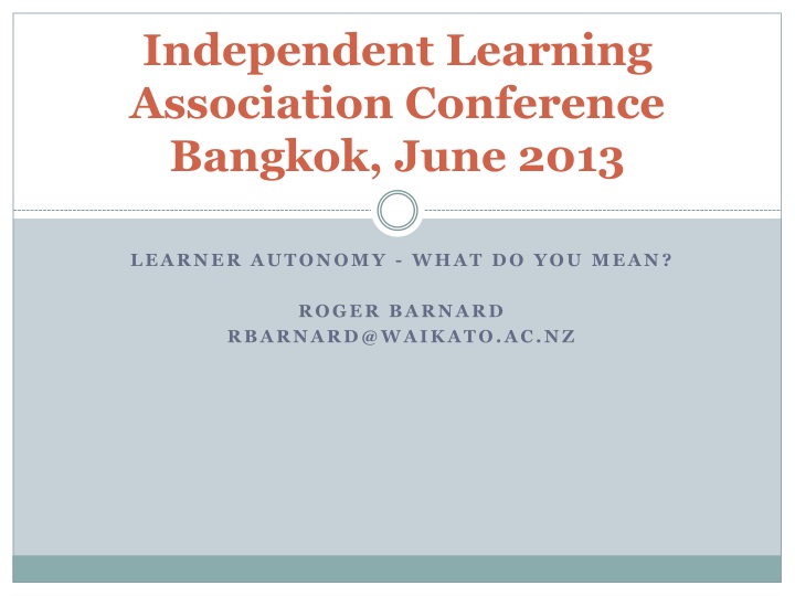 independent l earning association conference bangkok june 2013