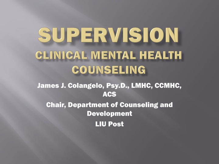 supervision clinical mental health counseling