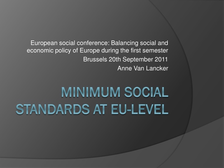minimum social standards at eu level