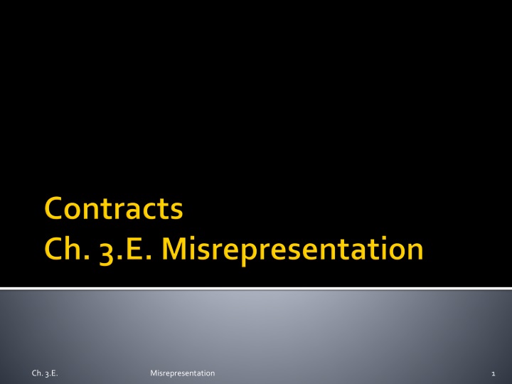 contracts ch 3 e misrepresentation