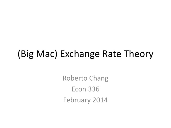 big mac exchange rate theory