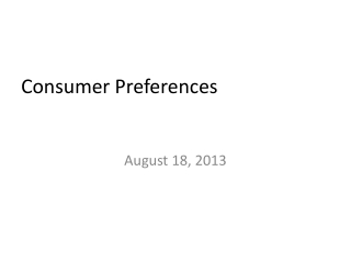 Consumer Preferences