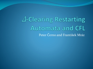 ? - Clearing Restarting Automata and CFL