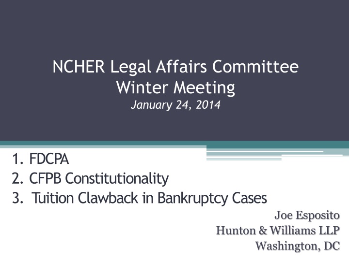 ncher legal affairs committee winter meeting january 24 2014