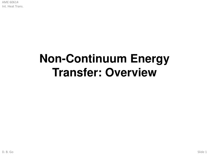 non continuum energy transfer overview