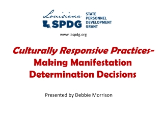 Culturally Responsive Practices- Making Manifestation Determination Decisions