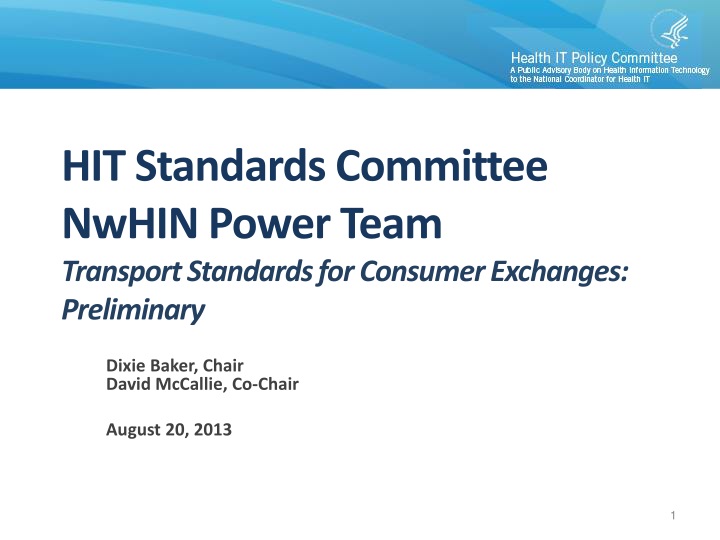 hit standards committee nwhin power team transport standards for consumer exchanges preliminary