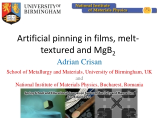 Artificial pinning in films, melt-textured and MgB 2