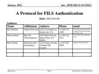 A Protocol for FILS Authentication