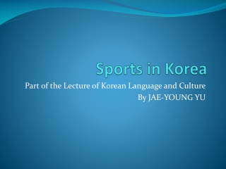 Sports in Korea
