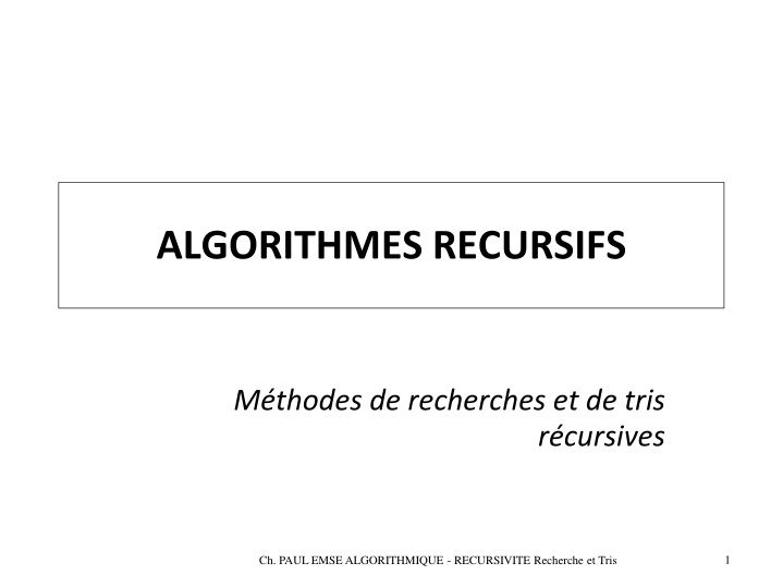 algorithmes recursifs