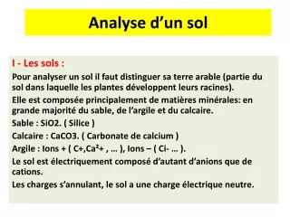 analyse d un sol