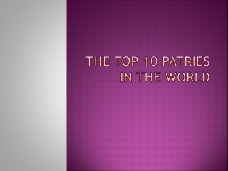 The top 10 patries in the world