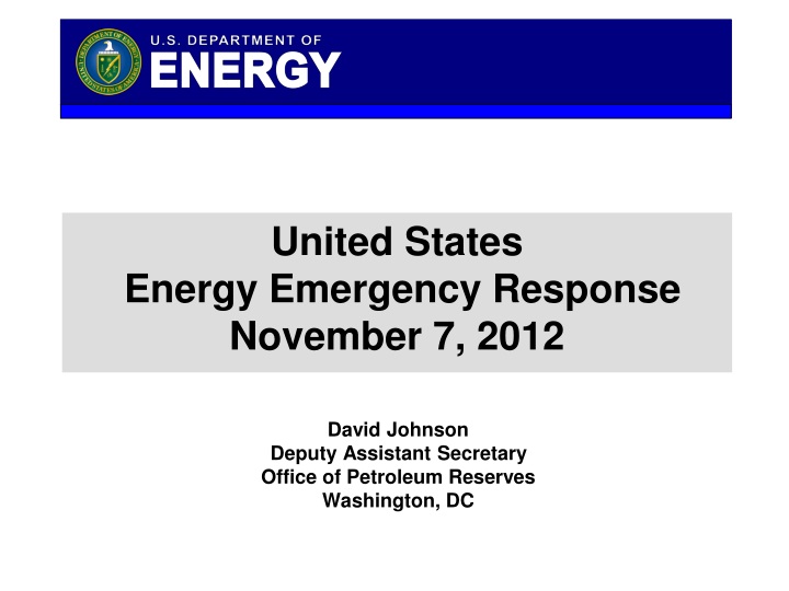 united states energy emergency response november 7 2012