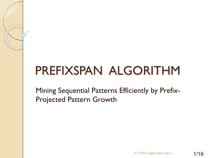 prefixspan algorithm