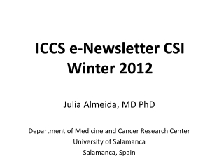 ICCS e-Newsletter CSI Winter 2012