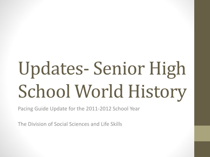 updates senior high school world history