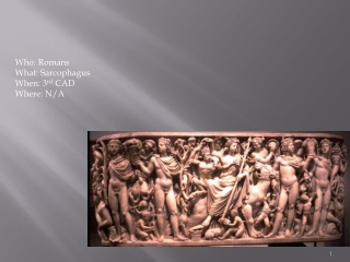 Who: Romans What: Sarcophagus When: 3 rd CAD Where: N/A