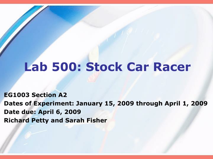 lab 500 stock car racer