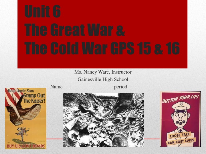 unit 6 the great war the cold war gps 15 16
