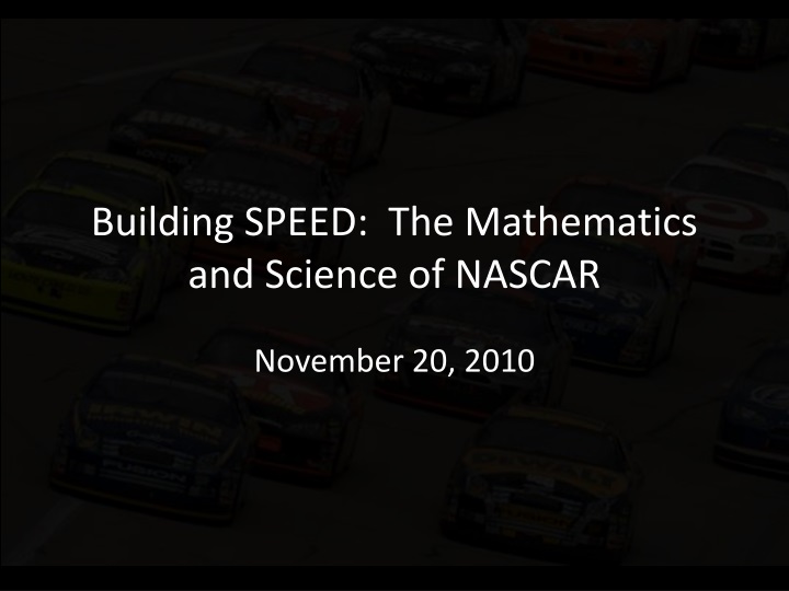 building speed the mathematics and science of nascar