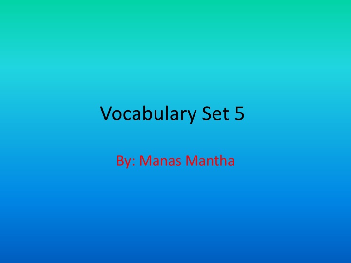 vocabulary set 5