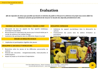 projet le tour au pied des tours 2014