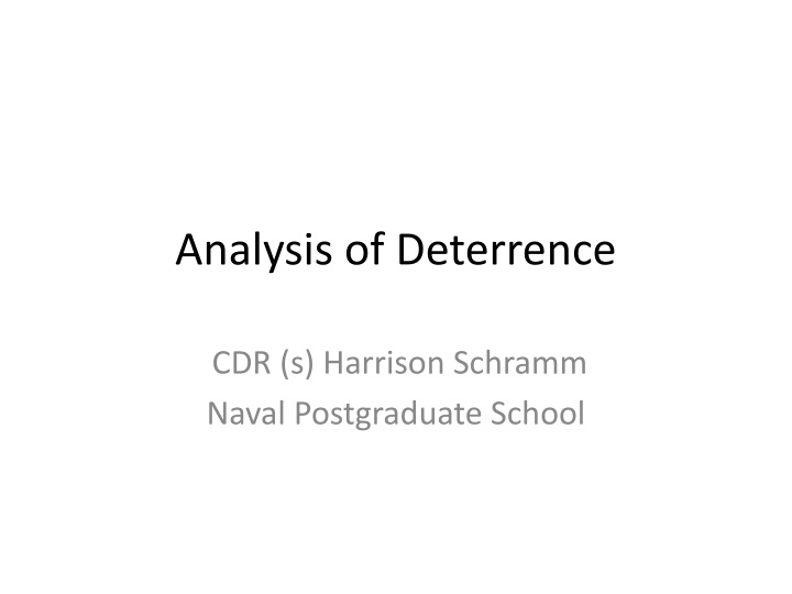 analysis of deterrence