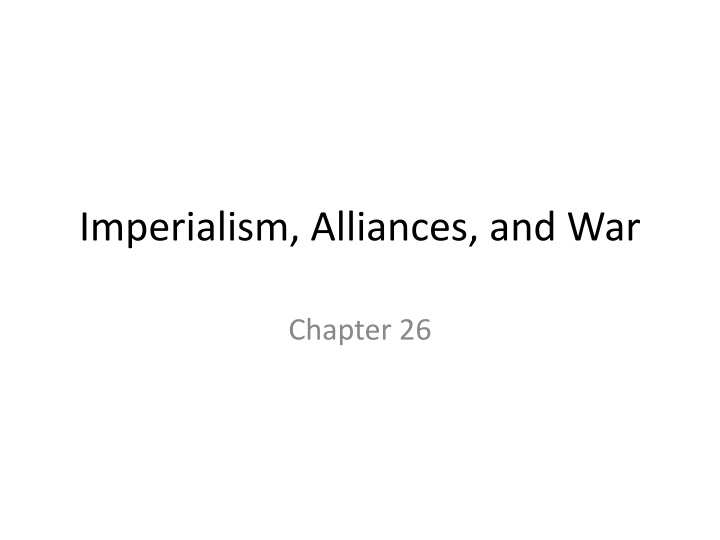 imperialism alliances and war